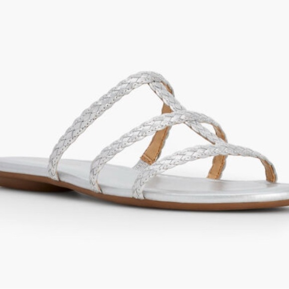 TALBOTS SADIE BRAIDED SLIDES WHITE SIZE 7 - Picture 2 of 6